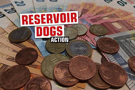 Geldscheine und Münzen mit Aufschrift Reservoir Dogs